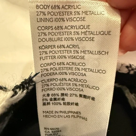 Anthropologie Houndstooth Tweed Mini Skirt Black White Front Zip Size 4 Chic - Picture 9 of 12